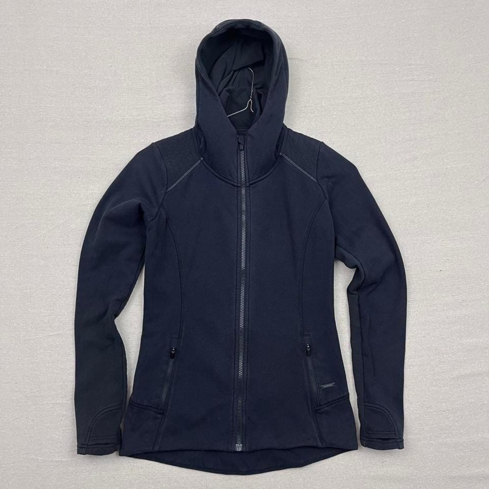 Athleta Stronger Full Zip Up Black Hoodie